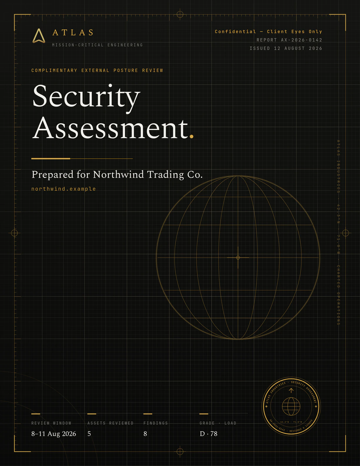 Sample report, cover